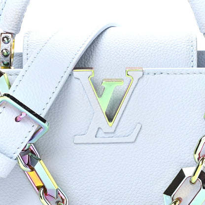 Louis Vuitton Taurillon Capucines East West Mini Scarabeo Iridescent Washed Blue 6 of 8