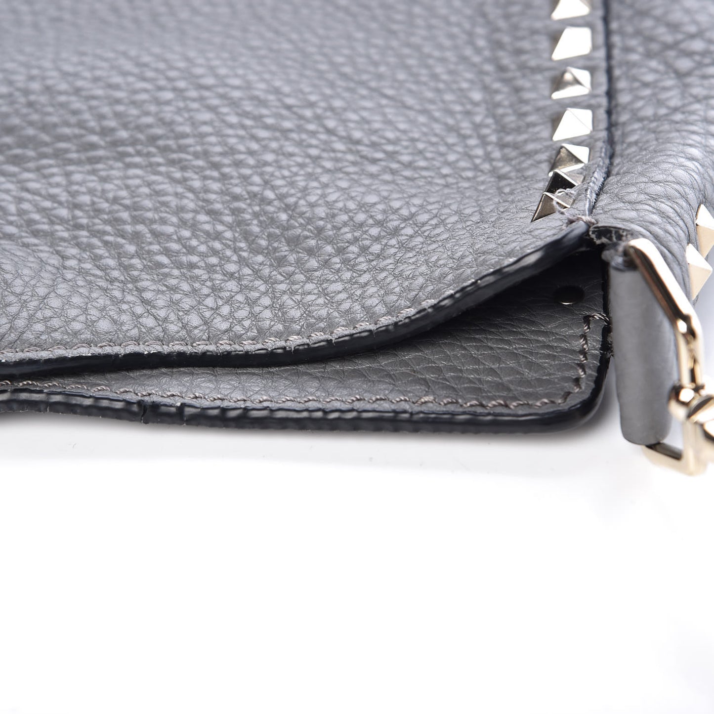 Pebbled Calfskin Small Rockstud Flip-Lock Messenger Bag Pebble