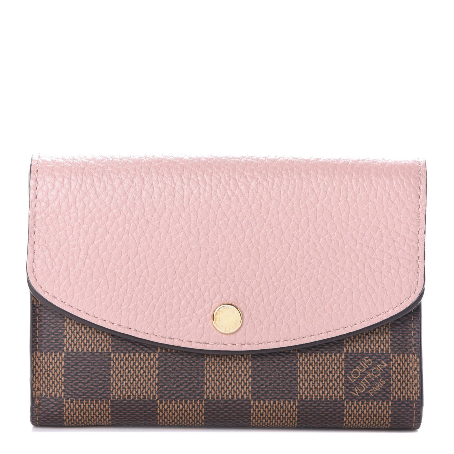 Damier Ebene Normandy Compact Wallet Rose Ballerine