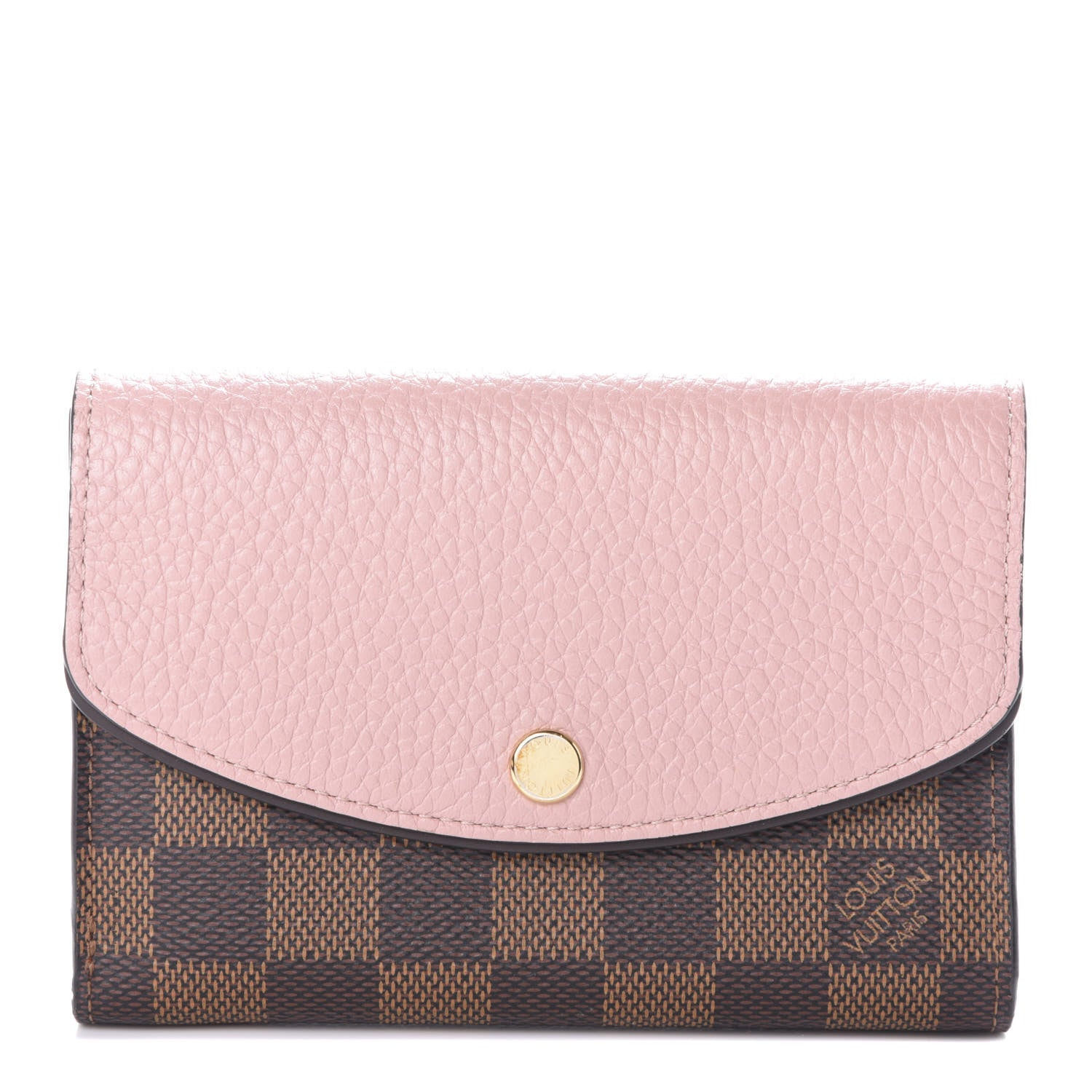 Louis Vuitton Damier Ebene Normandy Compact Wallet Rose Ballerine 1 of 6