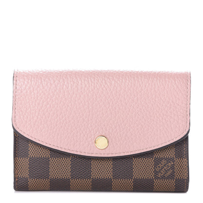 Louis Vuitton Damier Ebene Normandy Compact Wallet Rose Ballerine 1 of 6
