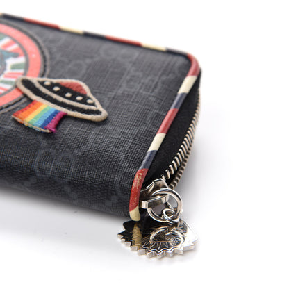 Gucci GG Supreme Monogram Night Courrier Embroidered Zip Around Card Case 7 of 10