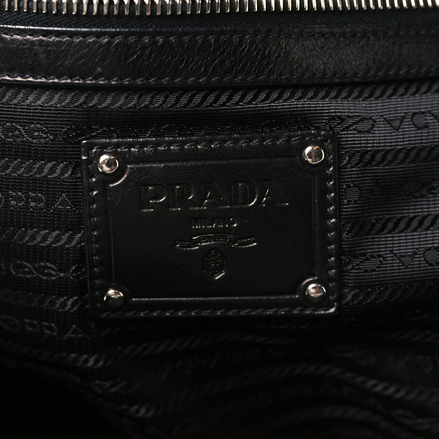 Prada Soft Calf Studded Large Trunk Bag Black 6 of 9