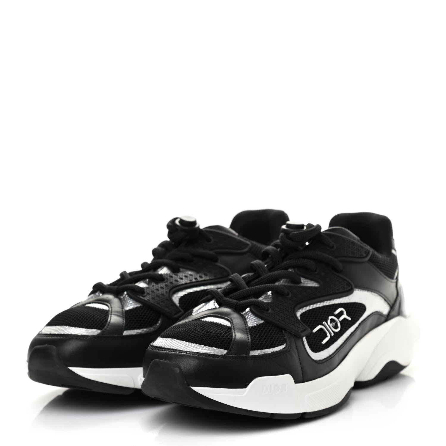 Christian Dior X Sorayama Ripstop Nylon Calfskin Womens B24 Runtek Sneakers 38 Black 3 of 8