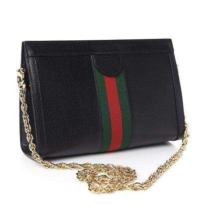 Gucci Calfskin GG Web Small Ophidia Chain Shoulder Bag Black 3 of 10