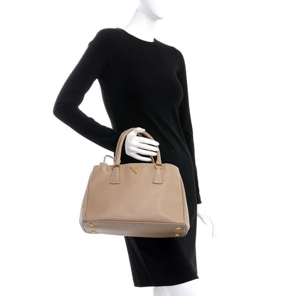 Prada Saffiano Lux Medium Tote Visone 3 of 15