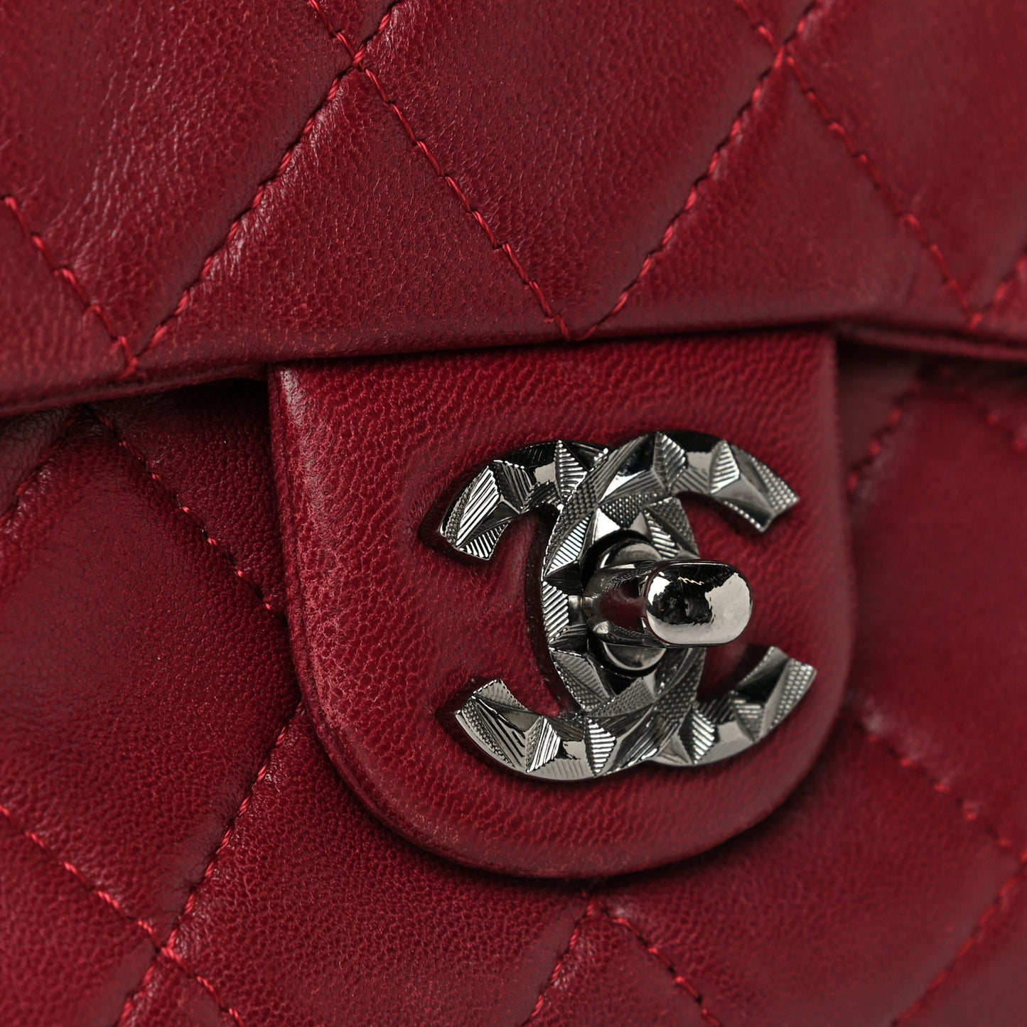 Lambskin Quilted Mini Mineral Nights Flap Crossbody Bag Dark Red
