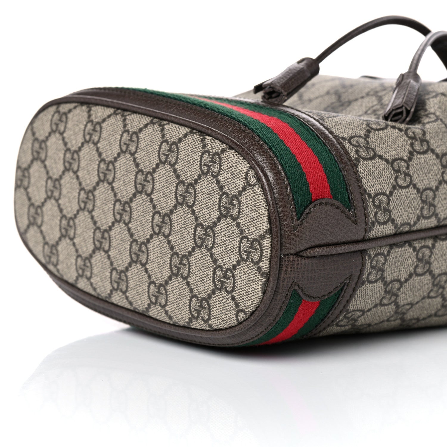 Gucci GG Supreme Monogram Web Small Ophidia Bucket Bag Brown 10 of 12