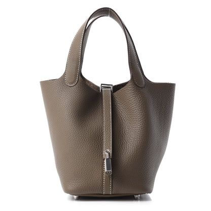Hermes Taurillon Clemence Picotin Lock 18 PM Etoupe 1 of 11