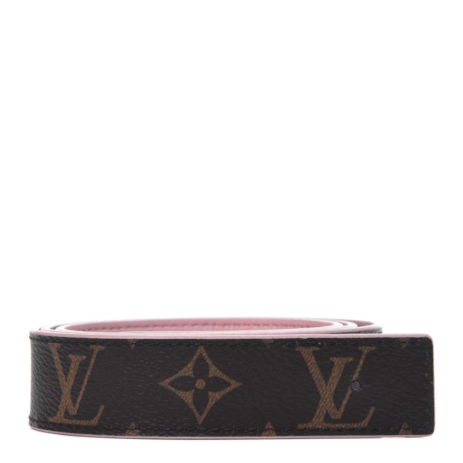 Louis Vuitton Calfskin Monogram LV Initiales Reversible Belt Strap 80 32 Rose Ballerine 1 of 6