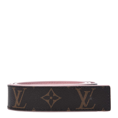 Louis Vuitton Calfskin Monogram LV Initiales Reversible Belt Strap 80 32 Rose Ballerine 1 of 6