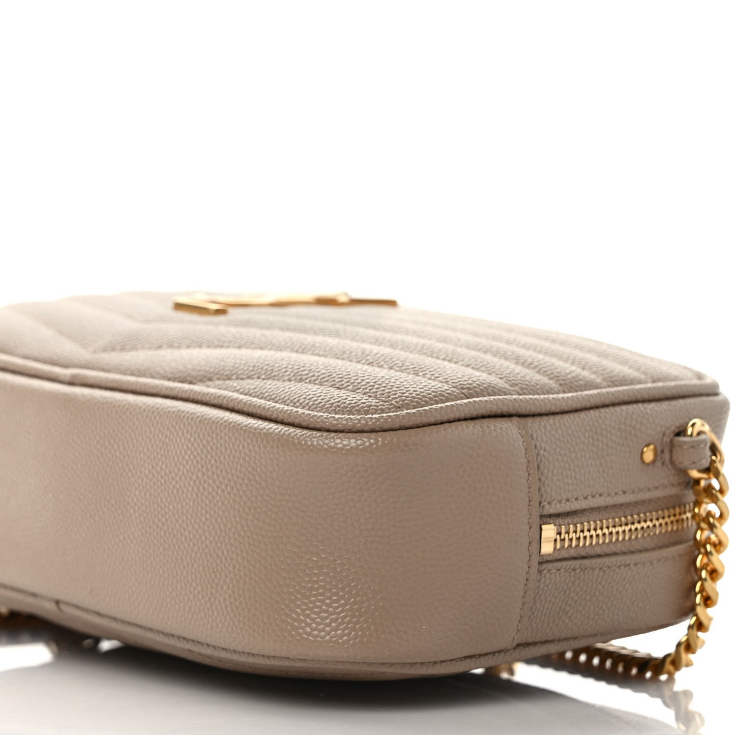 Grain De Poudre Matelasse Monogram Mini Lou Camera Bag Dark Beige