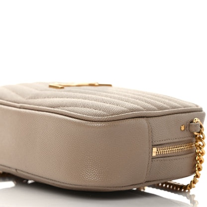 Saint Laurent Grain De Poudre Matelasse Monogram Mini Lou Camera Bag Dark Beige 9 of 11