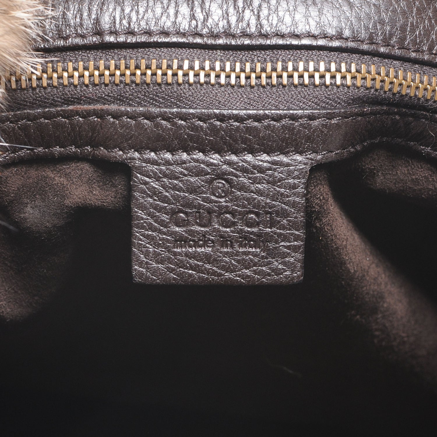 Gucci Raccoon Fur Large Horsebit Chain Hobo Brown 6 of 8