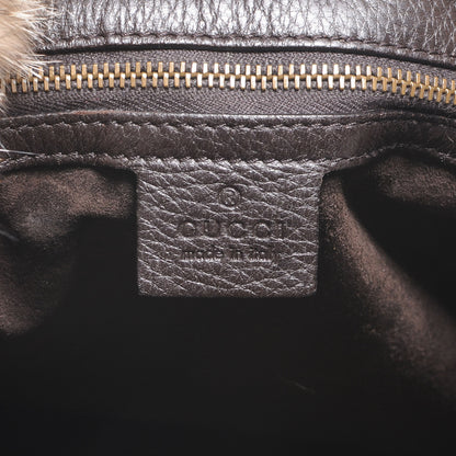 Gucci Raccoon Fur Large Horsebit Chain Hobo Brown 6 of 8