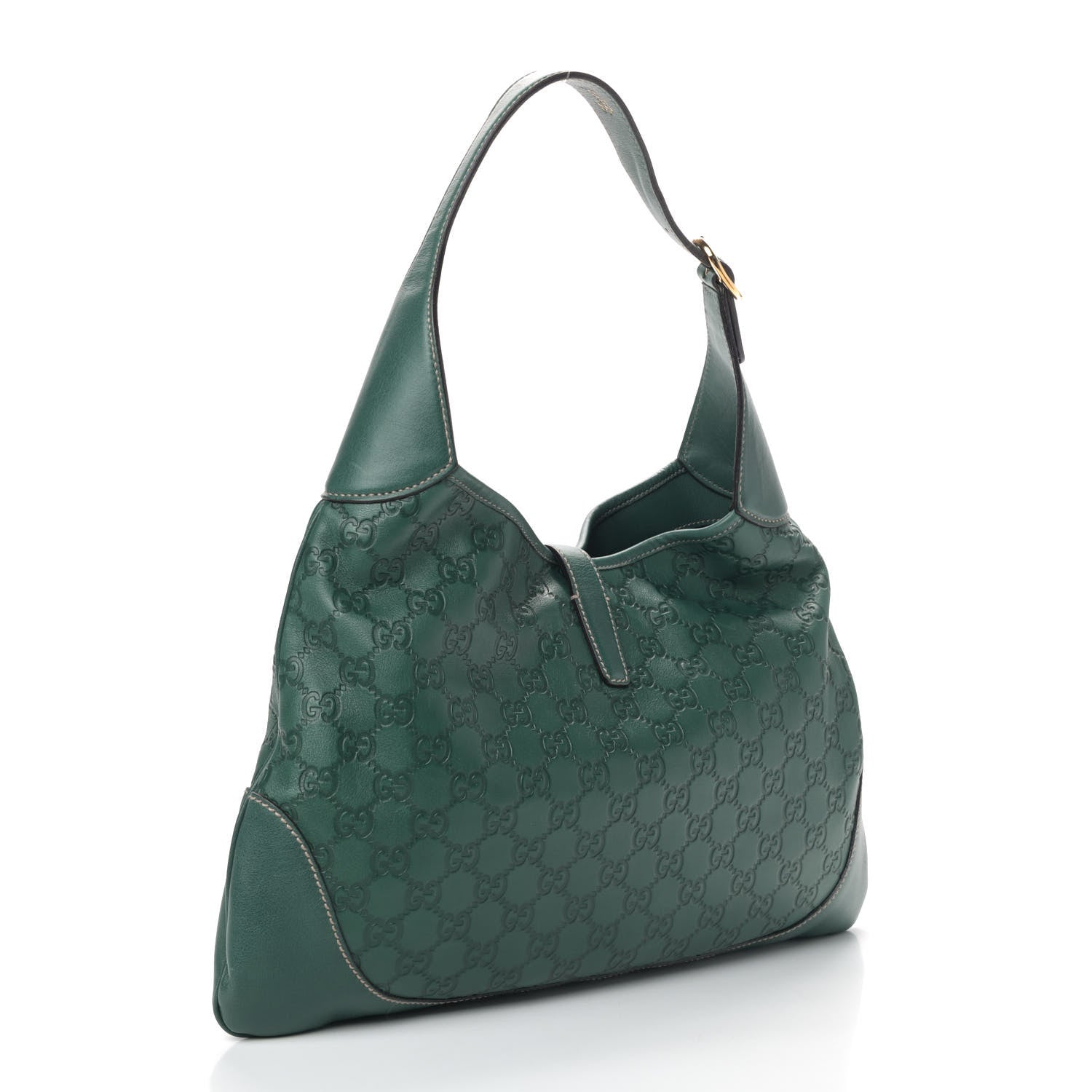 Gucci Guccissima Medium Jackie O Bouvier Hobo Green 2 of 5