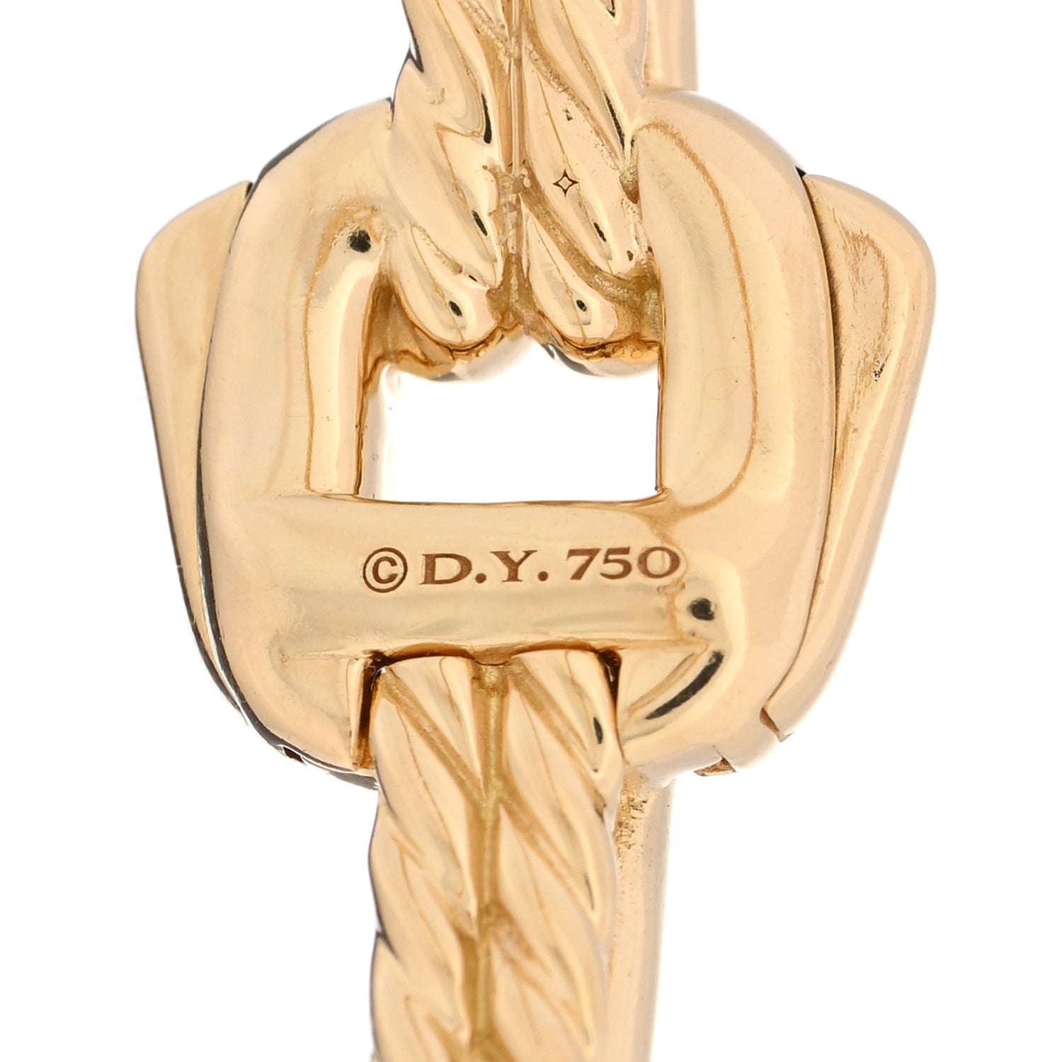 David Yurman 18K Yellow Gold Diamond Thoroughbred Center Link Bracelet 3 of 3