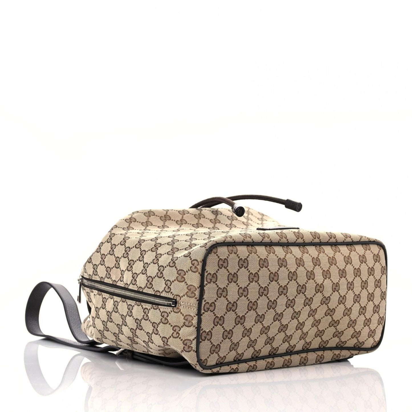 Monogram Dollar Calfskin O Drawstring Backpack Beige Ebony Testa di Moro Dark Chocolate
