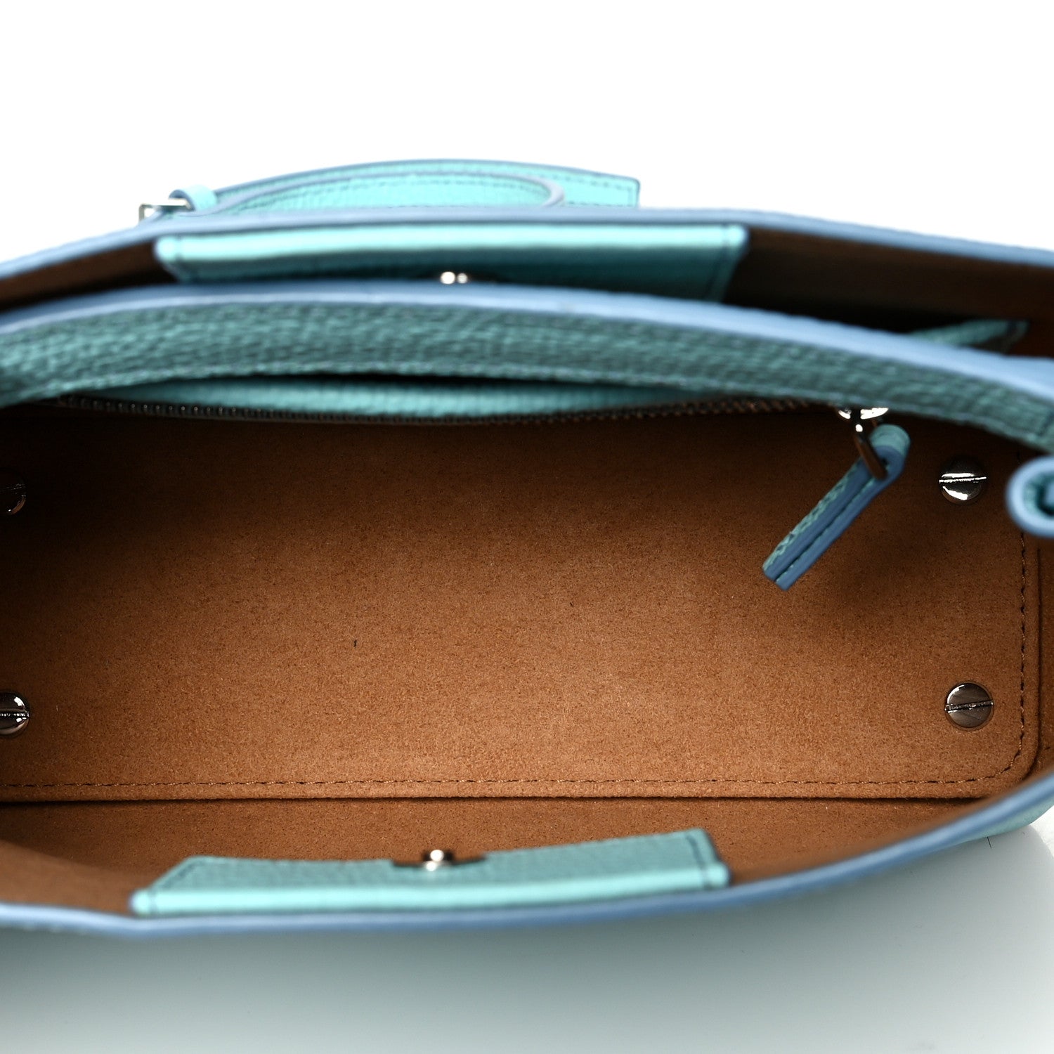 MCM Grained Calfskin Mini Tote Light Blue 5 of 10