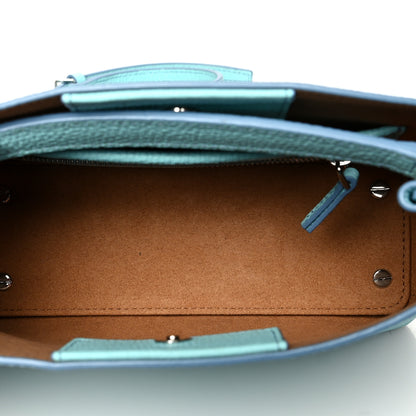 MCM Grained Calfskin Mini Tote Light Blue 5 of 10