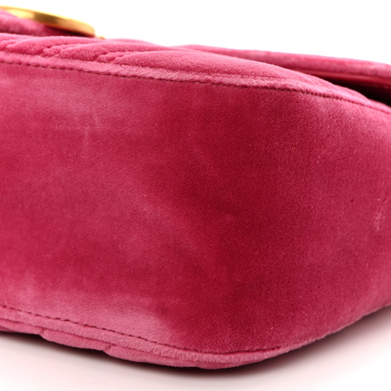 Gucci Velvet Matelasse Small GG Marmont Shoulder Bag Light Raspberry Rose 10 of 10