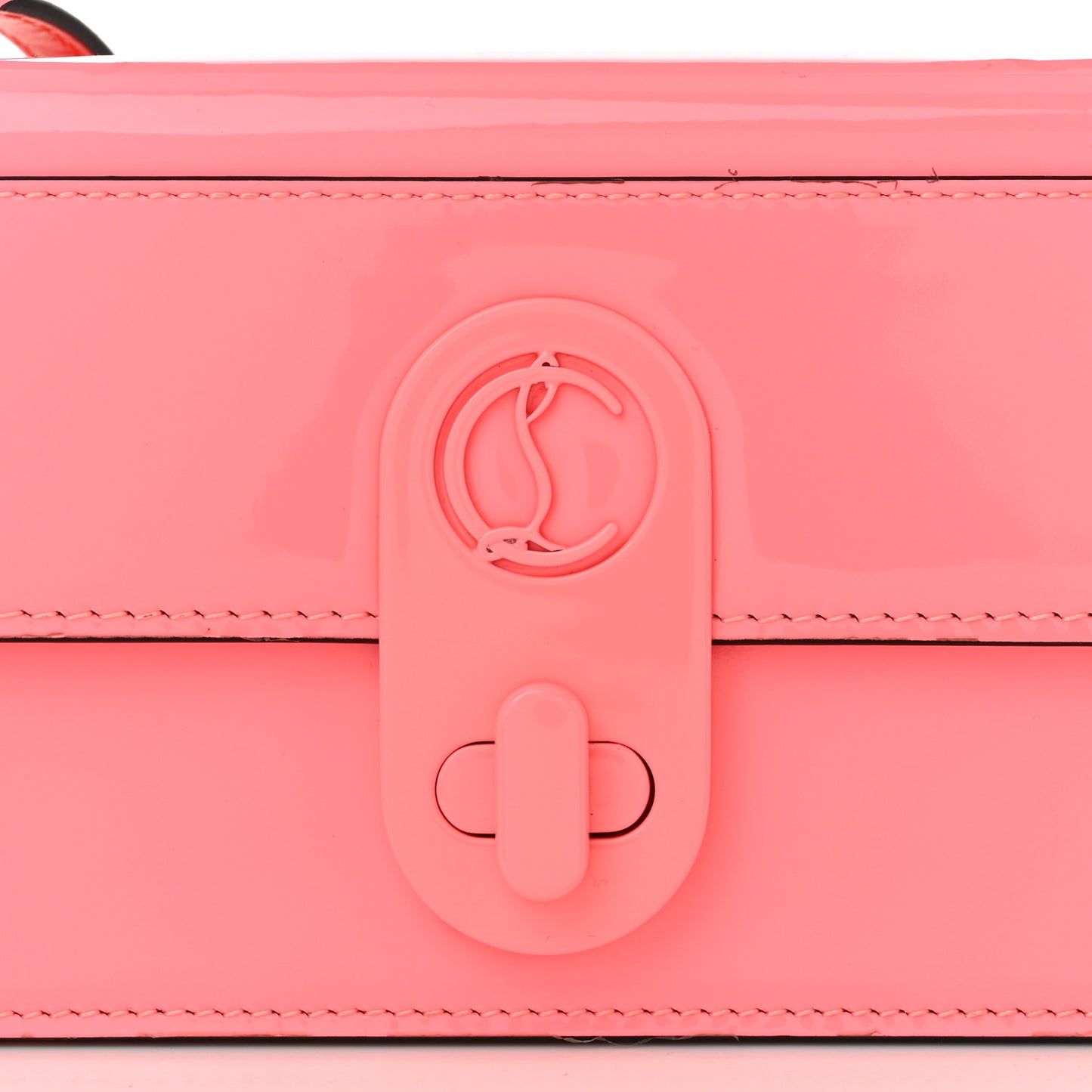 Patent Calfskin Small Elisa Baguette Bubble Gum
