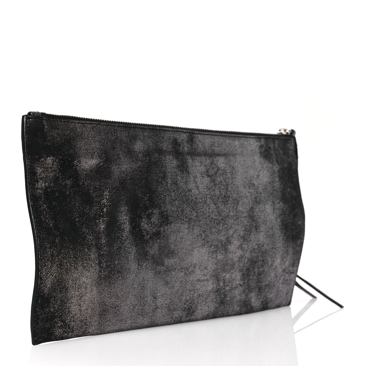 Balenciaga Metallic Calfskin Milky Way Papier Clutch Black 3 of 8