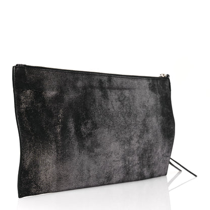 Balenciaga Metallic Calfskin Milky Way Papier Clutch Black 3 of 8
