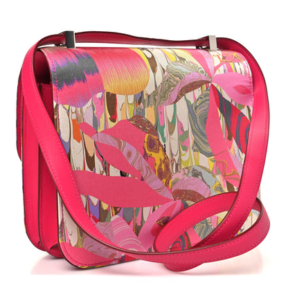 Hermes Swift Silk Marble Printed Constance 24 Rose Azalee Rose Mexico 3 of 11