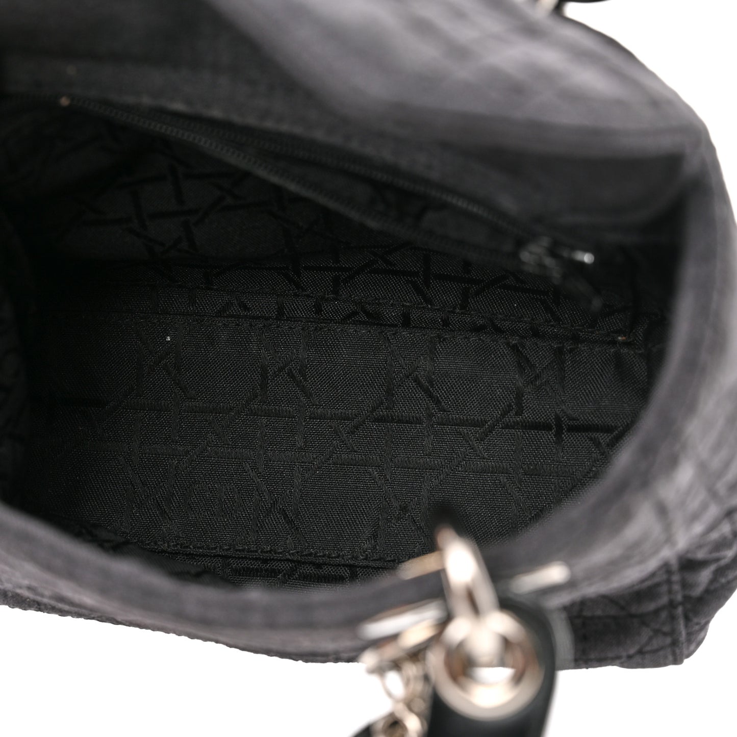 Canvas Cannage Mini Lady Dior Black