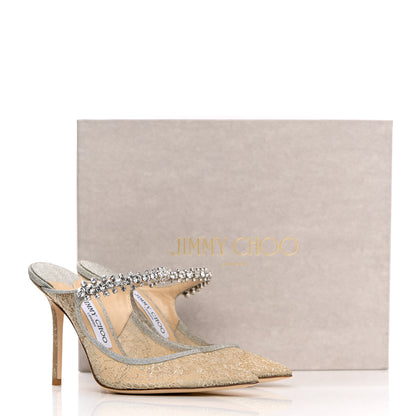 Jimmy Choo Lace Crystal Bing 100 Pumps 37 Ivory 13 of 13