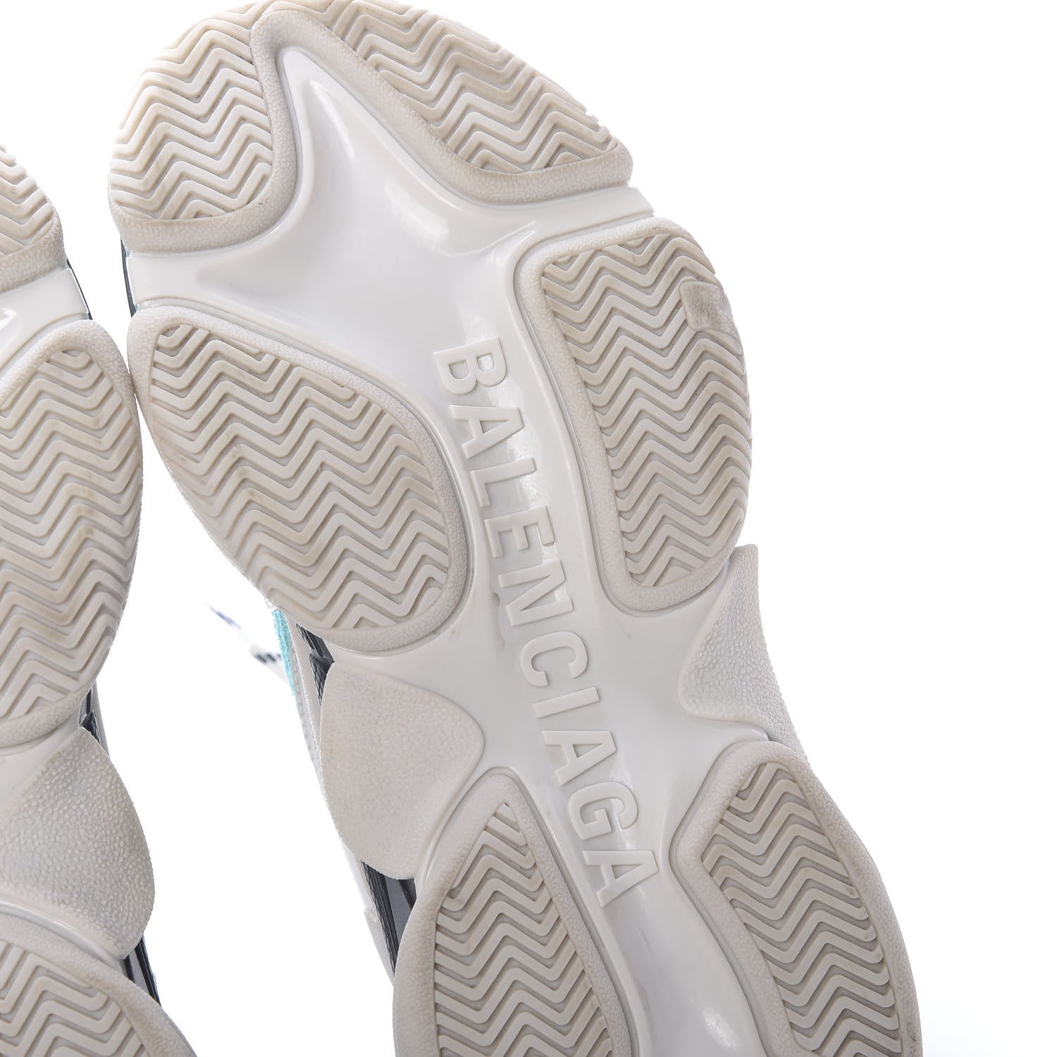 Balenciaga Fabric Mesh Womens Triple S Sneakers 38 White Green Grye 9 of 10