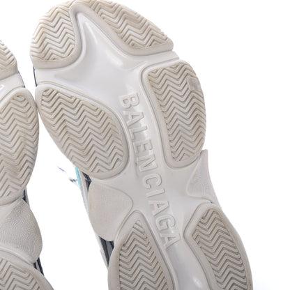 Balenciaga Fabric Mesh Womens Triple S Sneakers 38 White Green Grye 9 of 10