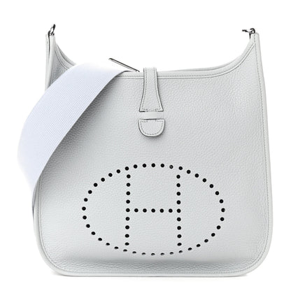 Hermes Taurillon Clemence Evelyne III PM Bleu Pale 1 of 9