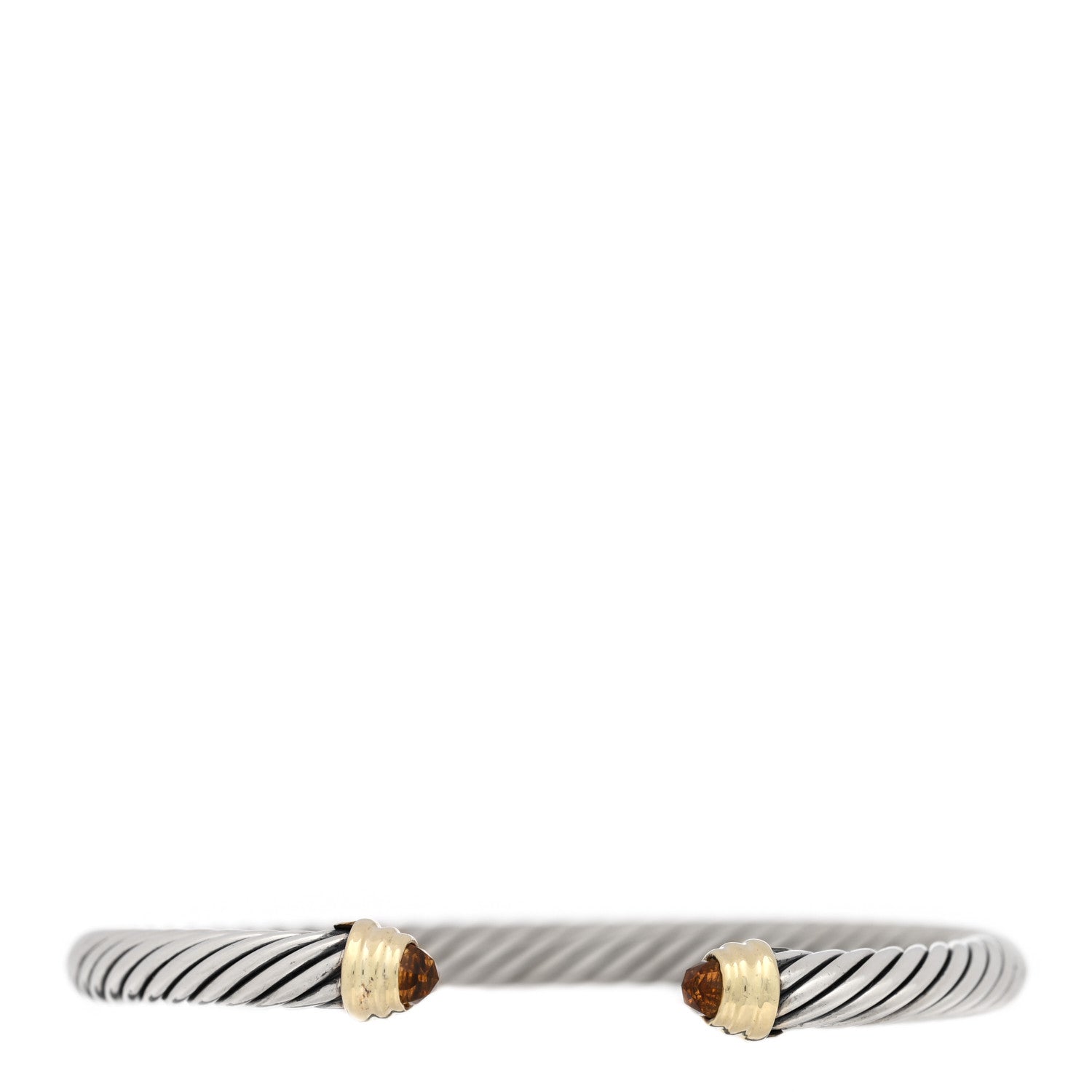 David Yurman Sterling Silver 14K Yellow Gold Citrine 5mm Cable Classics Petite Color Bracelet 1 of 3