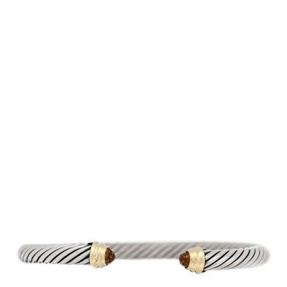 David Yurman Sterling Silver 14K Yellow Gold Citrine 5mm Cable Classics Petite Color Bracelet 1 of 3