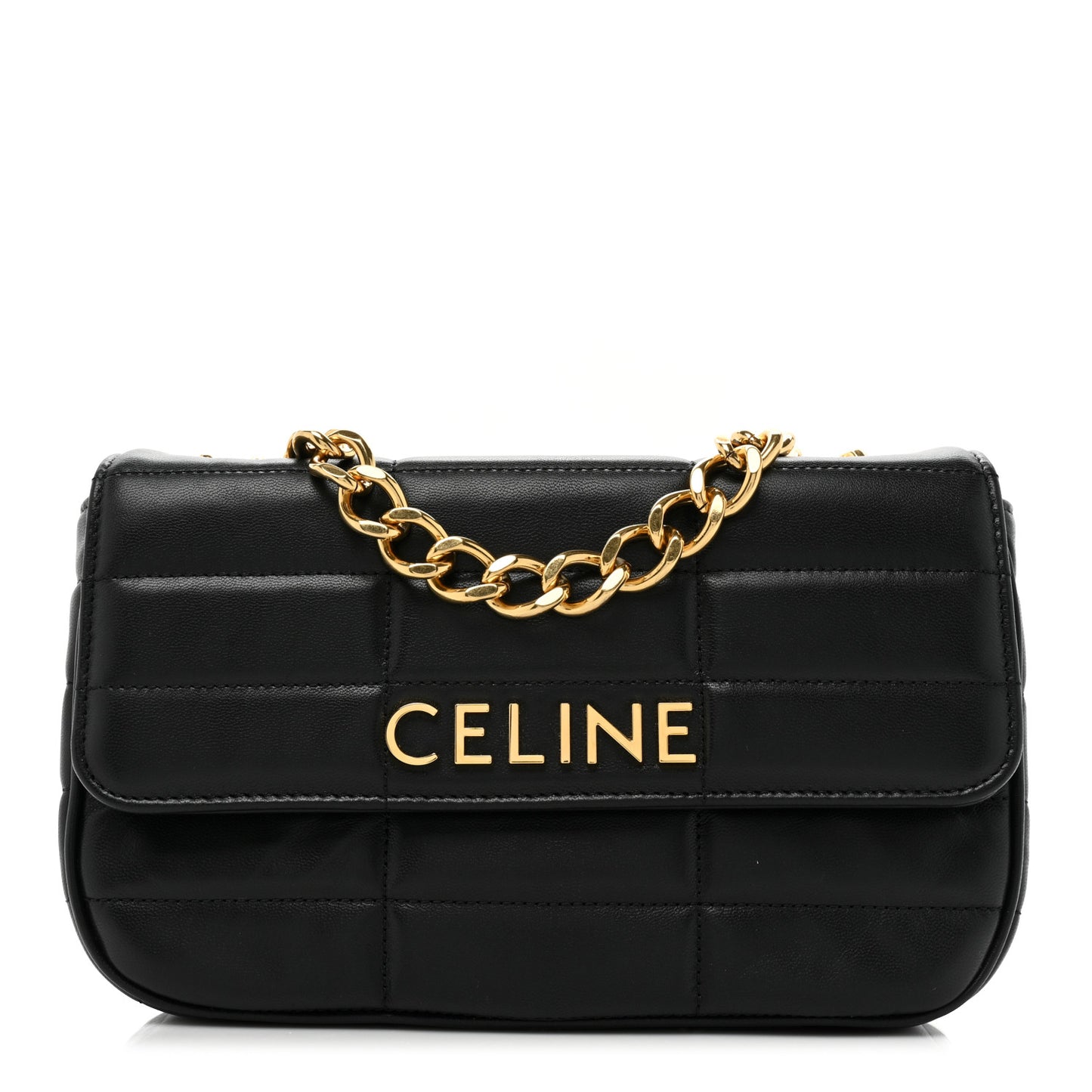 Goatskin Matelasse Chain Shoulder Bag Black