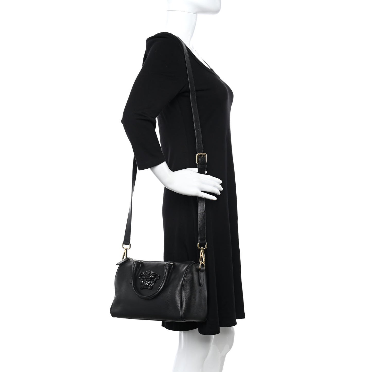 Saffiano Calfskin Palazzo Duffle Bag Black