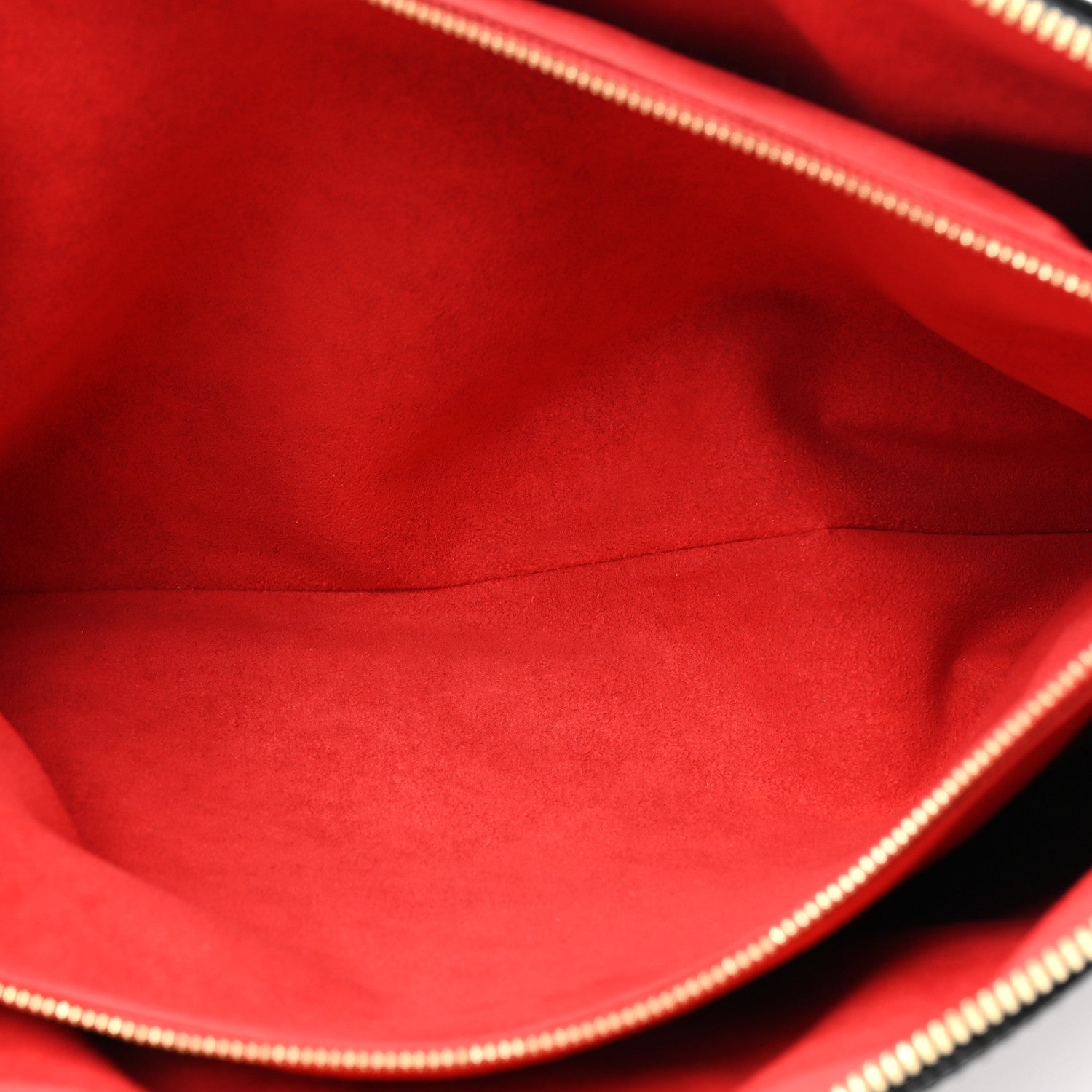 Louis Vuitton Patent Embossed Monogram Lambskin Coussin MM Black Red 6 of 12