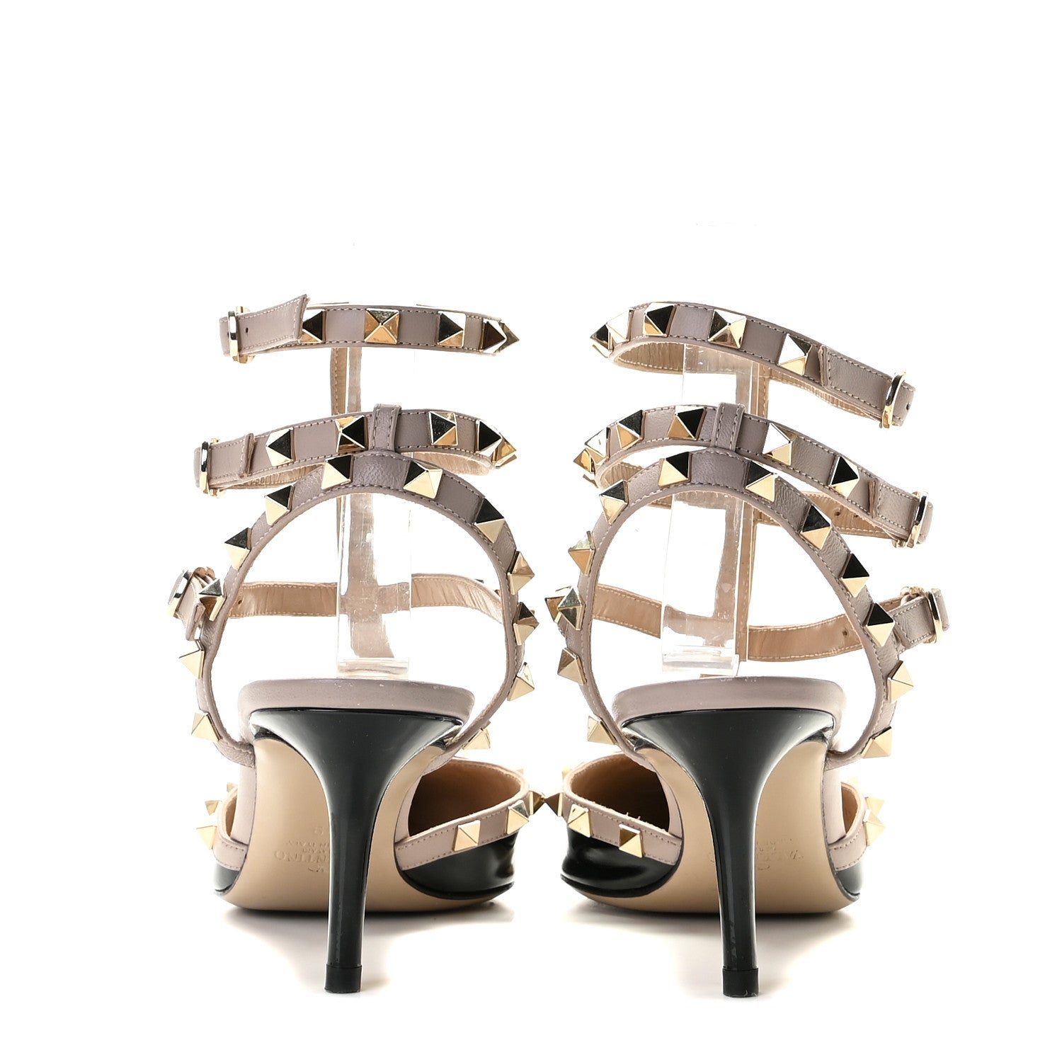 Valentino Garavani Patent Nappa Rockstud Ankle Strap 65mm Pumps 39 Black Poudre 5 of 13