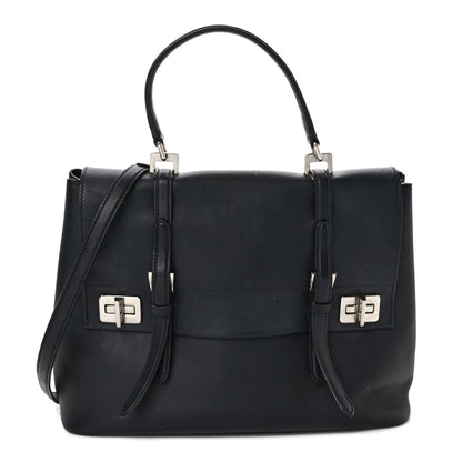 Prada Saffiano Cuir Convertible Top Handle Tote Black 1 of 9