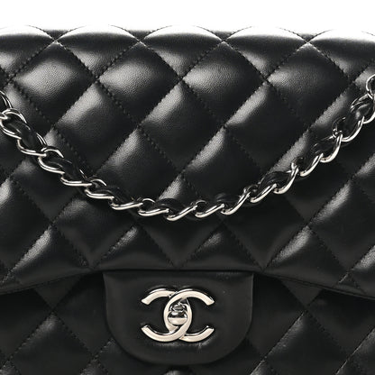 Chanel Lambskin Quilted Jumbo Double Flap Black 8 of 12