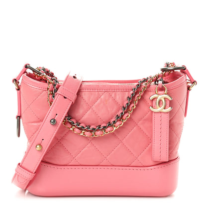 Chanel Aged Calfskin Quilted Small Gabrielle Hobo Pink 1 of 10