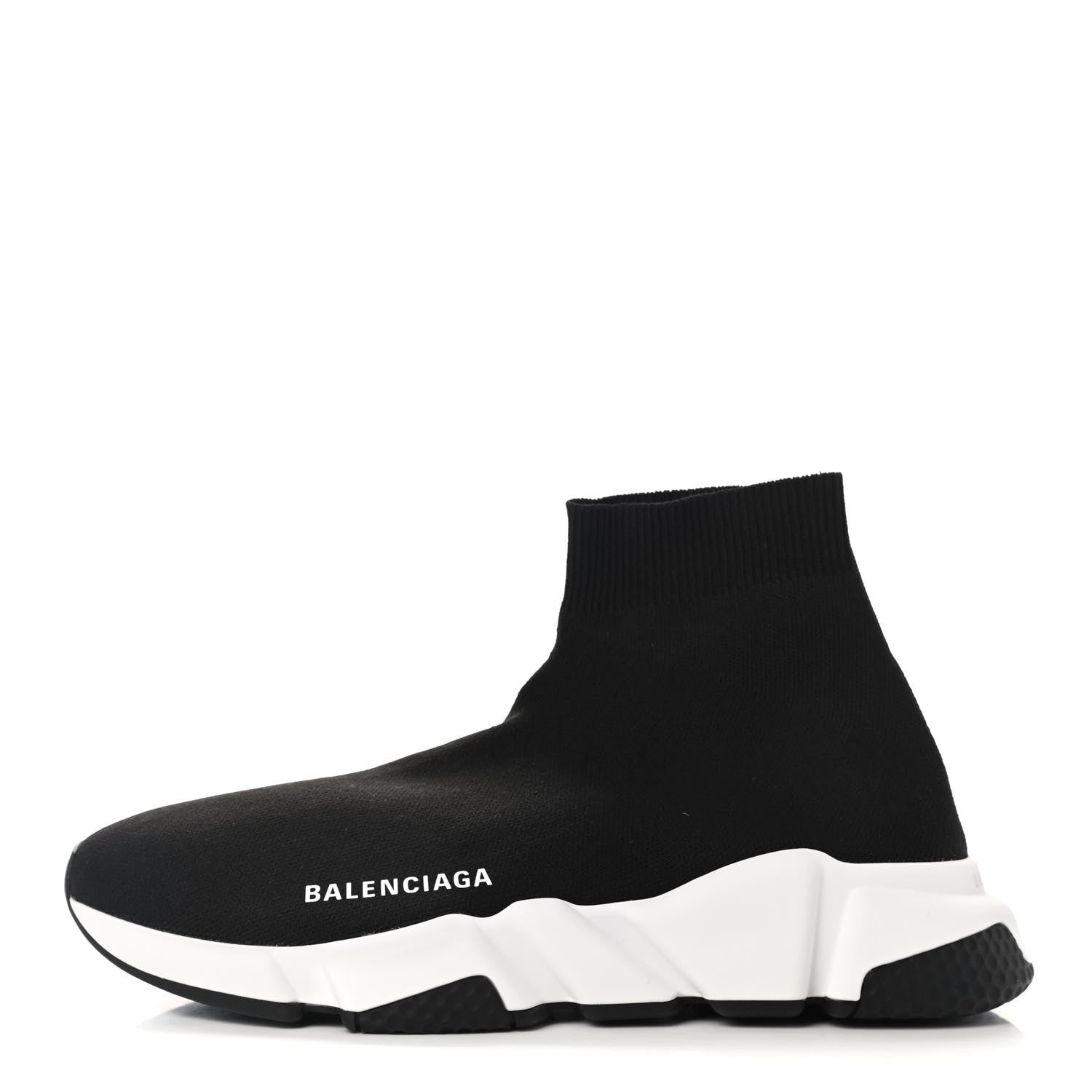 Balenciaga Neoprene Knit Womens Speed Sneakers 38 Black White 1 of 9