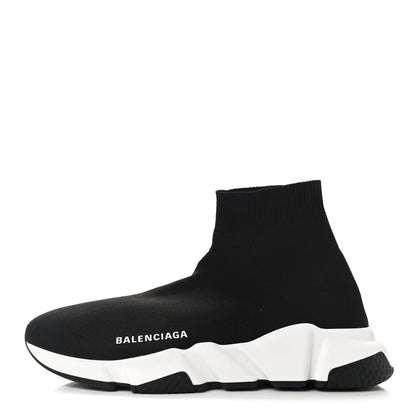 Balenciaga Neoprene Knit Womens Speed Sneakers 38 Black White 1 of 9