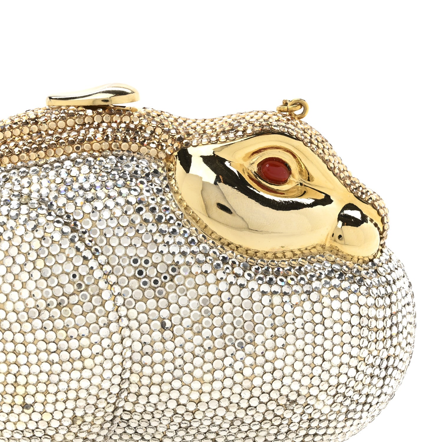 Judith Leiber Crystal Rabbit Minaudiere Case Gold Silver 17 of 31