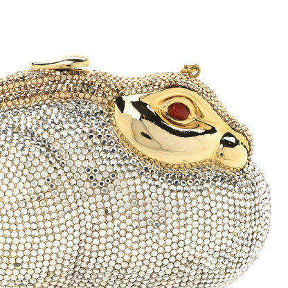Judith Leiber Crystal Rabbit Minaudiere Case Gold Silver 17 of 31