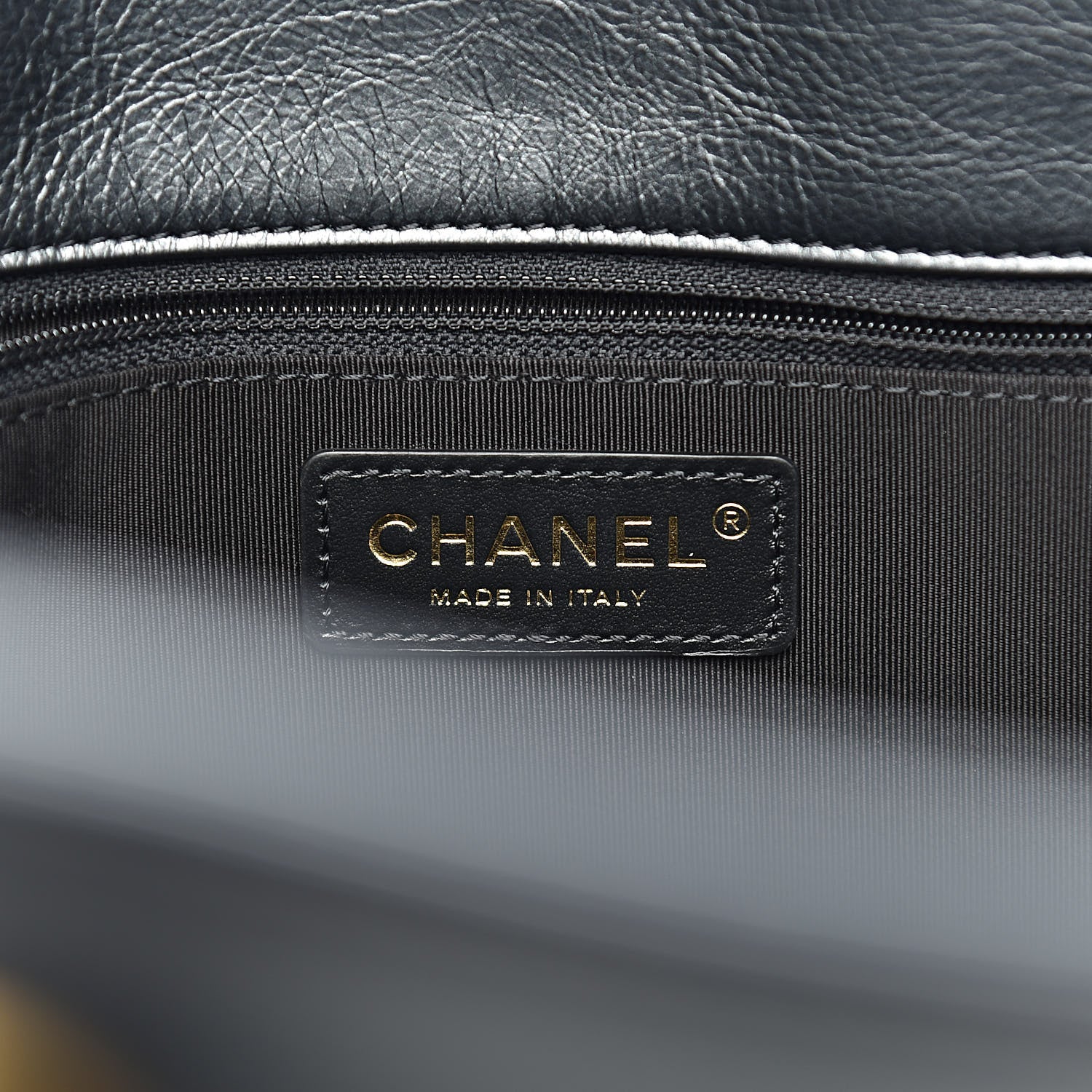 Chanel Aged Calfskin Quilted Drawstring Shopping Tote Black 6 of 13