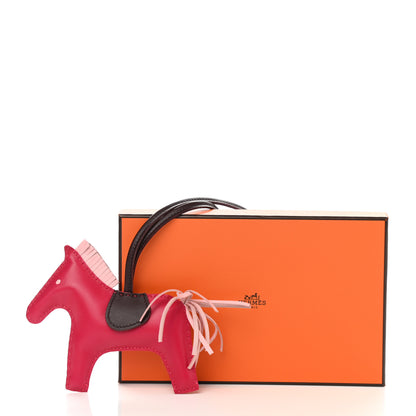 Hermes Milo Lambskin Grigri Rodeo Horse Bag Charm MM Rose Sakura Framboise Rouge Sellier 5 of 5