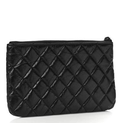 Chanel Aged Calfskin Quilted Medium Reissue Cosmetic Case So Black 3 of 11